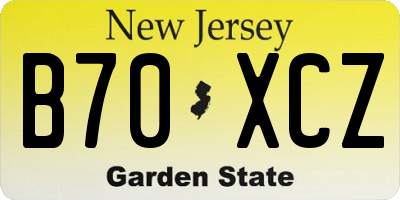 NJ license plate B70XCZ