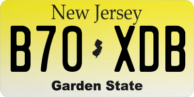 NJ license plate B70XDB