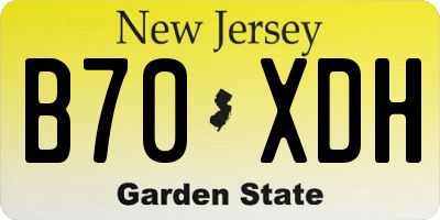 NJ license plate B70XDH