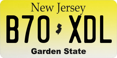 NJ license plate B70XDL