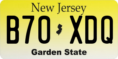 NJ license plate B70XDQ