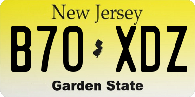 NJ license plate B70XDZ