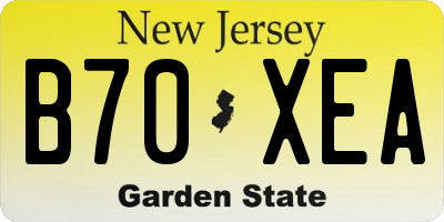 NJ license plate B70XEA