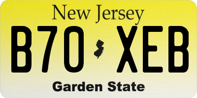 NJ license plate B70XEB