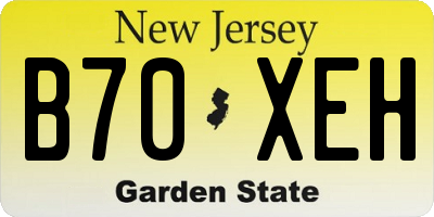 NJ license plate B70XEH