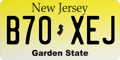 NJ license plate B70XEJ