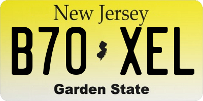 NJ license plate B70XEL