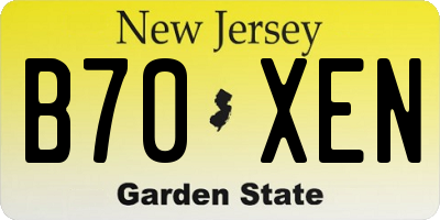 NJ license plate B70XEN