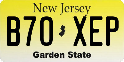 NJ license plate B70XEP