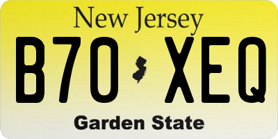 NJ license plate B70XEQ