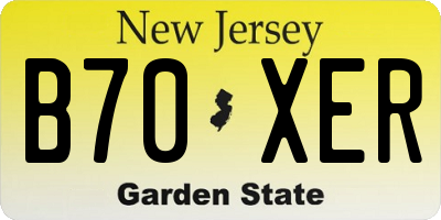 NJ license plate B70XER