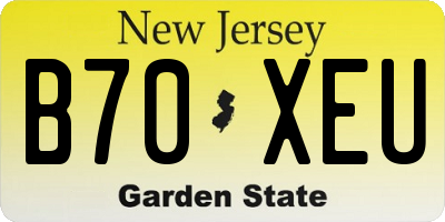 NJ license plate B70XEU