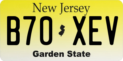 NJ license plate B70XEV
