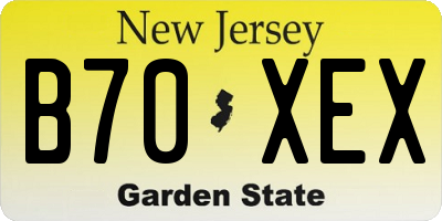 NJ license plate B70XEX