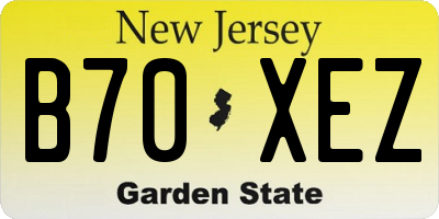 NJ license plate B70XEZ