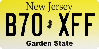 NJ license plate B70XFF