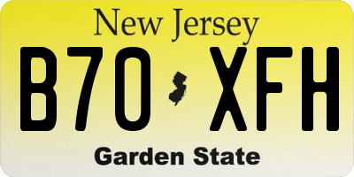NJ license plate B70XFH