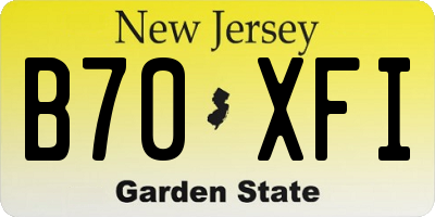 NJ license plate B70XFI