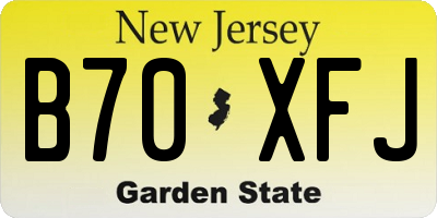 NJ license plate B70XFJ