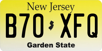 NJ license plate B70XFQ