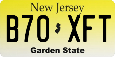 NJ license plate B70XFT