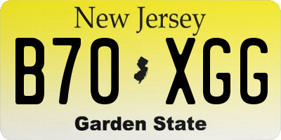 NJ license plate B70XGG