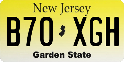 NJ license plate B70XGH