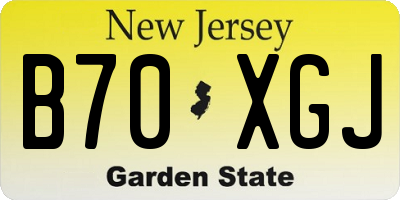 NJ license plate B70XGJ