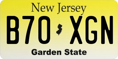 NJ license plate B70XGN