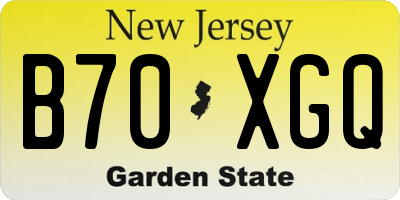 NJ license plate B70XGQ