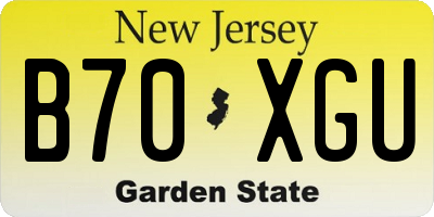 NJ license plate B70XGU