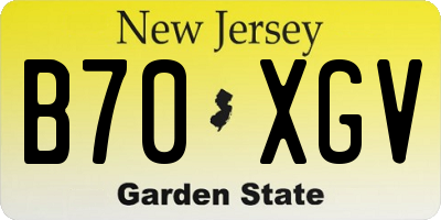 NJ license plate B70XGV