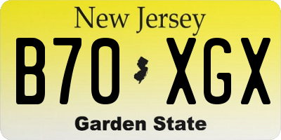 NJ license plate B70XGX
