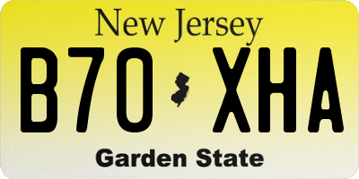 NJ license plate B70XHA