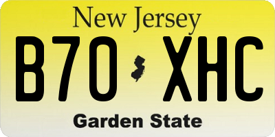 NJ license plate B70XHC