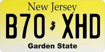 NJ license plate B70XHD