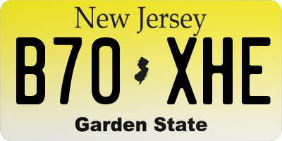 NJ license plate B70XHE