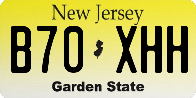 NJ license plate B70XHH