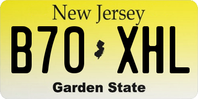 NJ license plate B70XHL