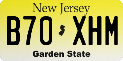 NJ license plate B70XHM