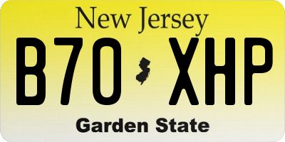 NJ license plate B70XHP