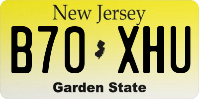 NJ license plate B70XHU