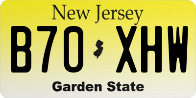 NJ license plate B70XHW