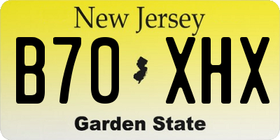 NJ license plate B70XHX