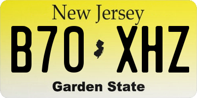 NJ license plate B70XHZ
