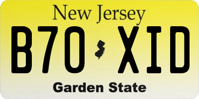 NJ license plate B70XID