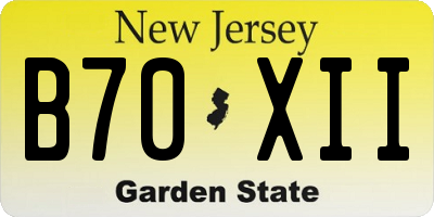 NJ license plate B70XII