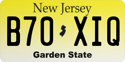NJ license plate B70XIQ
