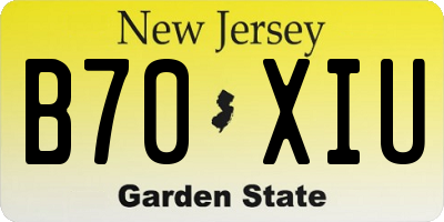 NJ license plate B70XIU