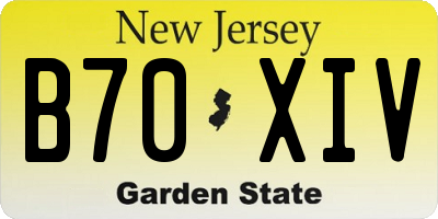 NJ license plate B70XIV